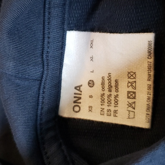 onia Garment dye navy terry pullover cotton hoodie. NWT Size Medium - Picture 4 of 6